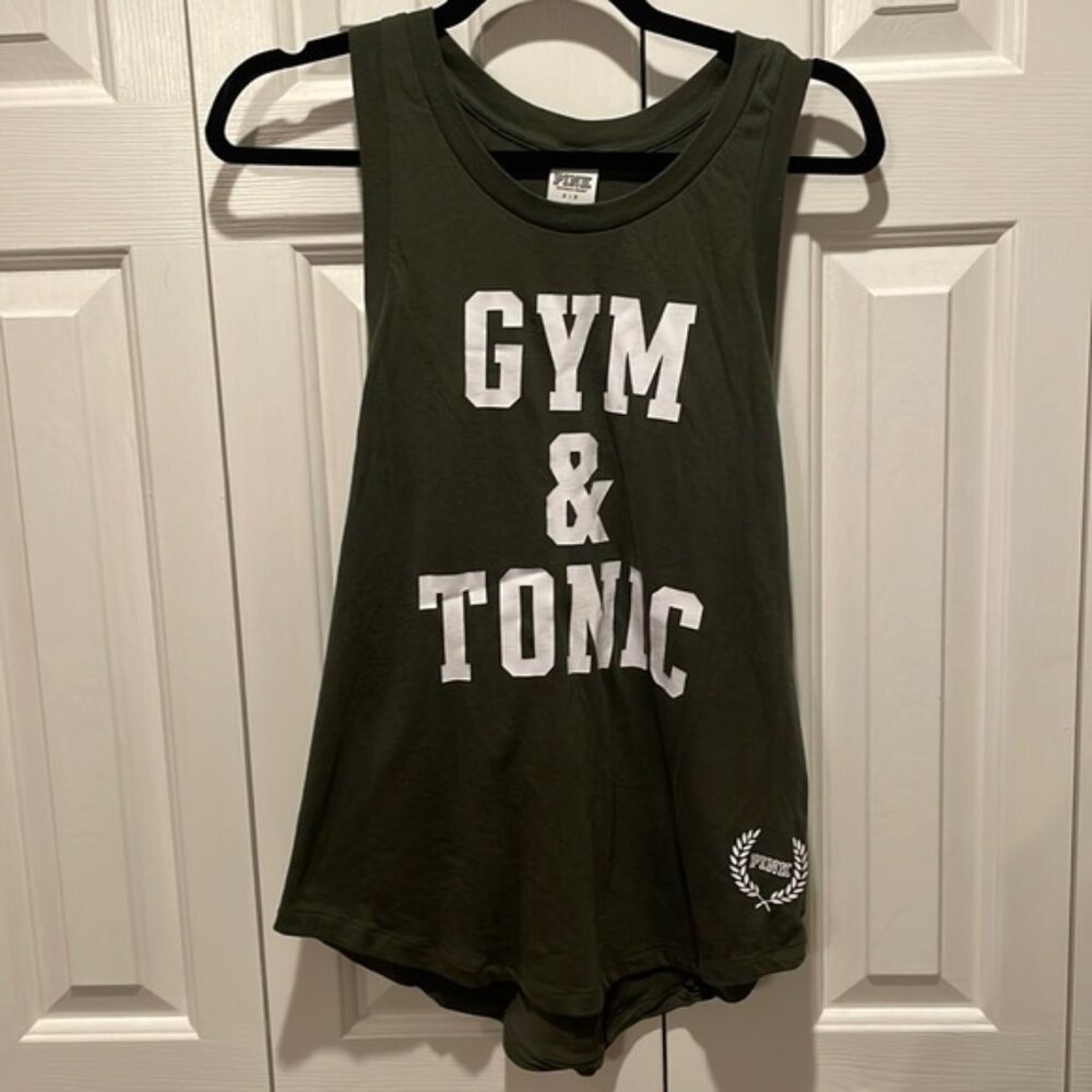 Victoria’s Secret PINK- Gym & Tonic Olive Green Racerback Tank